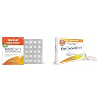 Boiron ColdCalm Tablets for Relief of Common Cold Symptoms Such as Sneezing & Oscillococcinum for Relief from Flu-Like Symptoms of Body Aches, Headache, Fever, Chills, and Fatigue - 12 Count