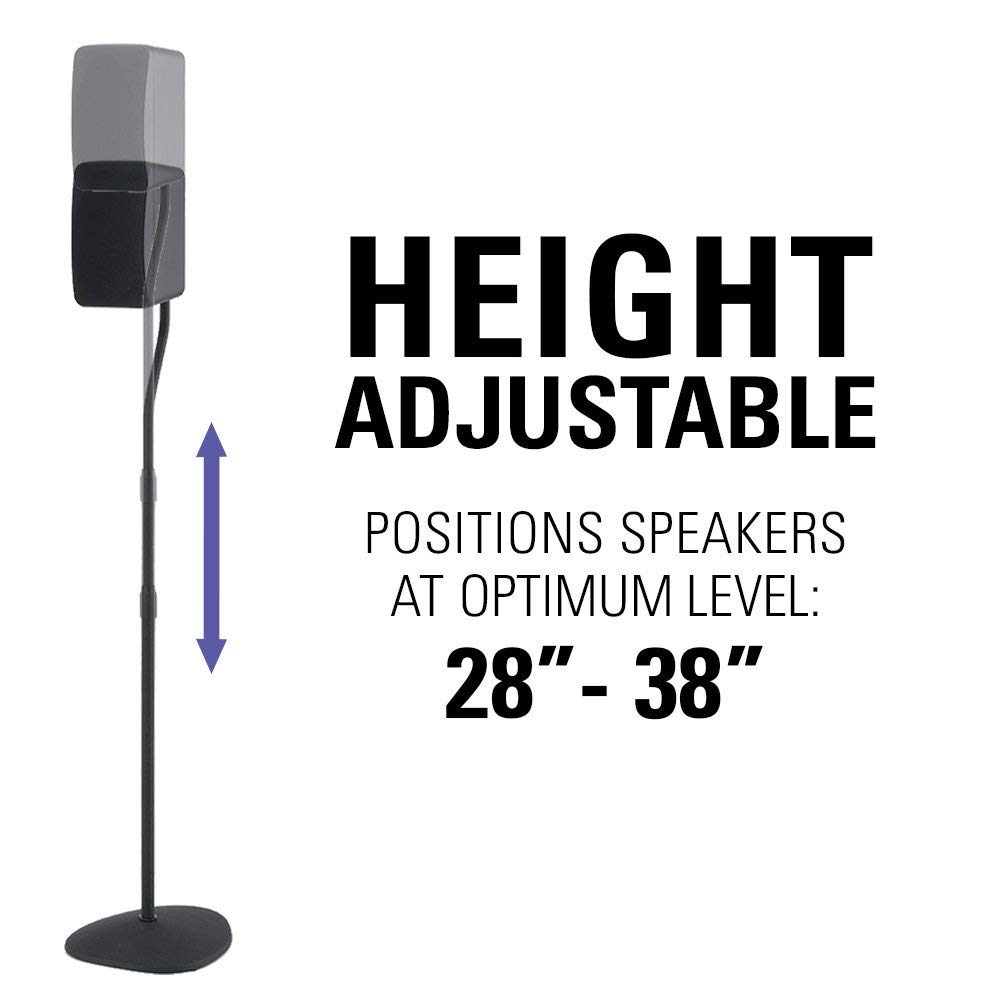 Sanus Adjustable Height Speaker Stand - Extends 28