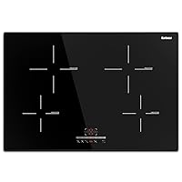 Karinear Induction Cooktop 30 inch, 4 Burners Electric Cooktop With Touch Control, 9 Power Level Drop-in Glass Cooker, Child Safety Lock & Timer, 7200w, 220~240v, No Plug