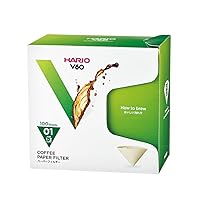 Hario V60 Paper Coffee Filters, Size 01, Natural, 100ct Boxed