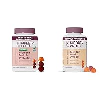 SmartyPants Organic Women's and Teen Girl Multivitamin Gummies with Omega-3, Vitamins, Minerals, 120 Count