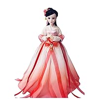 1/6 Ancient Costume Hanfu Dress Vinyl Doll 30 cm Oriental Mythology Fairy Figure Delicate Makeup BJD 20 Joint Dolls Pink Princess Toy Gift (Green)