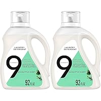 9 Elements Natural Laundry Detergent Liquid Soap, Eucalyptus Scent, Vinegar Powered, 92 Fl Oz, 1 Count (Pack of 2)