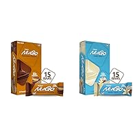 NuGo Protein Bar, Peanut Butter Chocolate, 11g Protein, 170 Calories, 15 Count and Vanilla Yogurt, 11g Protein, 170 Calories, 15 Count
