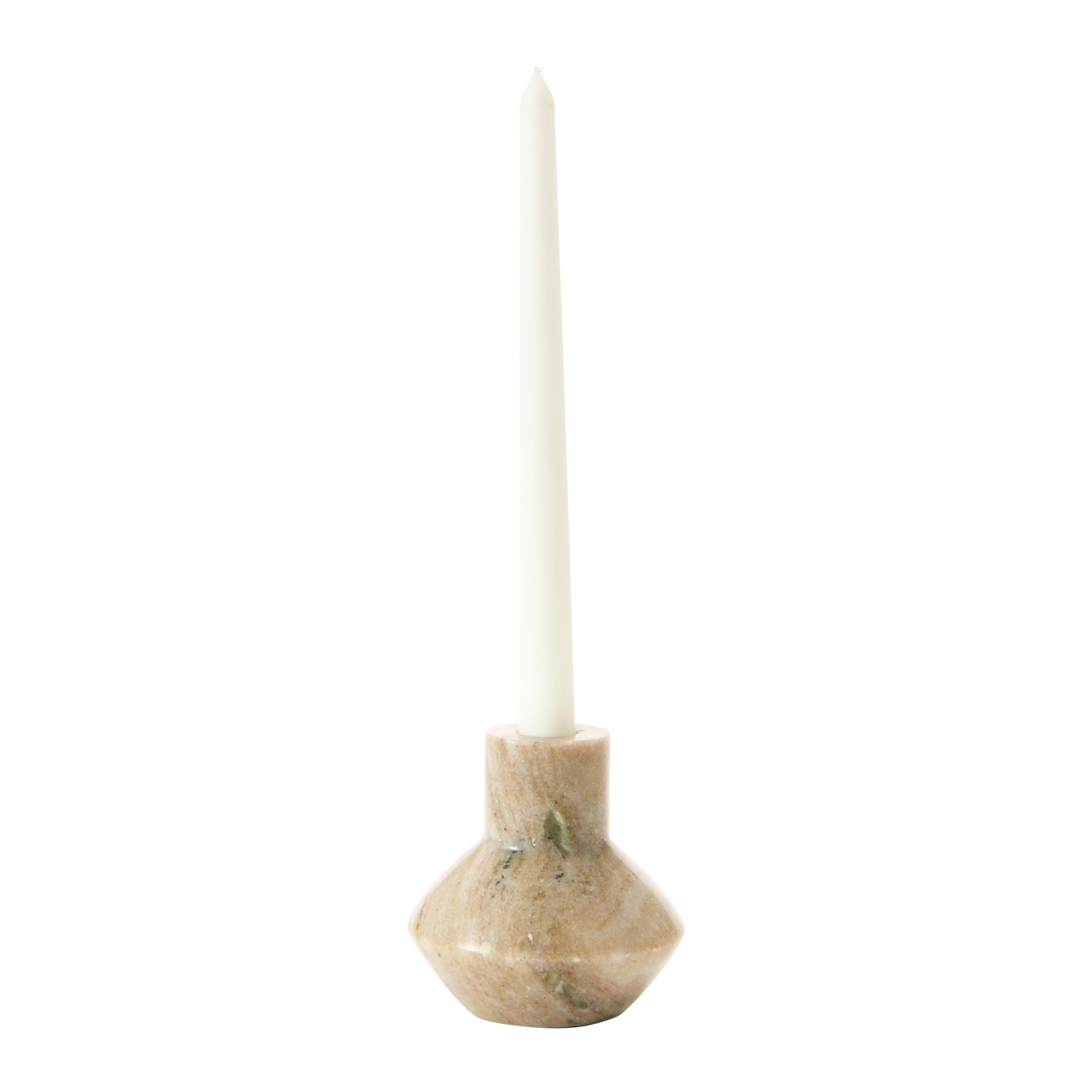Bloomingville Marble Taper, Beige Candle Holder