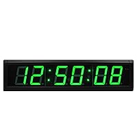 GANXIN LED Countdown Clock/Up Digital Timer, 12/24-HourTime Clock, Stopwatch LED Wall Clock with Remote Control, Use Indoor Led Chronometer(Green)