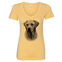 Manateez Women's Hangover 2 Alan Labrador Dog V-Neck Tee Shirt