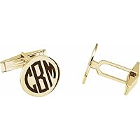 14k Yellow Gold Polished Engravable Cuff Links Jewelry Gifts for Men