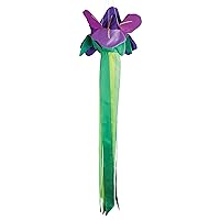 In the Breeze 5227 — Iris Windtail — Colorful 3D Purple Flower Windsock with Flowing Tails