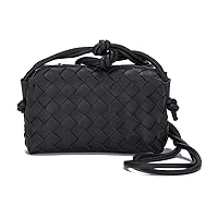 Woven Crossbody Bags for Women，Fashion Leather Lightweight Handbags Shoulder Bag Phone Purse Ladies Messenger Bag