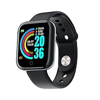 Fitness Watches for Women Men Kids, Activity Fitness Watches with Heart Rate and Sleep Monitor Step Calorie Counter, Pedometer Android iOS Black