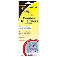 REVENGE No Escape Window Fly Catchers, Pack of 4 Non-Toxic Sticky Tape Strips for Indoor Use, Attract & Trap Insects