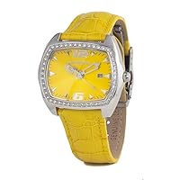 Chronotech Unisex Adult Analogue Quartz Watch with Leather Strap CT2188LS-05, yellow, Ribbon