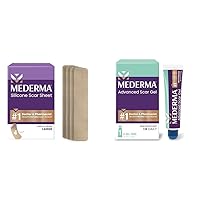 Mederma Silicone Scar Sheets and Advanced Scar Gel Bundle; Improves Appearance of Old and New Scars from Surgery, Injury, Burns and Acne; 4 Count Sheets and 0.70oz Gel