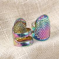 1pc Retro Thimble Needle Adjustable Finger Guard Thimble Ring Manual Sewing Tools Accessories For Home Crafts Crochet Embroidery - Sewing Tools & Accessory - - (Color: Colorful, Size: M)