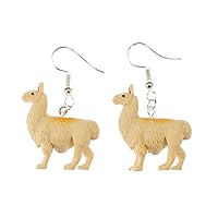 Lama ALPaca Earrings Miniblings Camel Dromedary Southamerica Beige Rubber