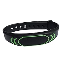 YARONGTECH RFID Wristband 13.56MHZ M1S50 Black Silicone Waterproof (Pack of 2)