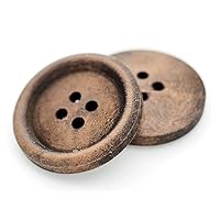 CRAFTMEMORE Wood Buttons 4 Holes Round Wooden Button for Garment Sewing DIY Crafts B08 (13mm, Dk.Brown 144pcs)