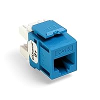 Leviton 61110-BL6 eXtreme 6+ QuickPort Connector, CAT 6, Blue, 25-Pack