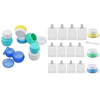 Cosywell Travel Containers Sets Silicone & PP Cream Jars for Toiletries Refillable Squeeze Pouches