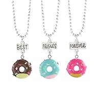 Friendship Necklace for 3 or 4 Best Friends, Best Friends Forever Necklace Stainless Steel Bff Necklaces for Girls (Set of 3 or 4pcs)