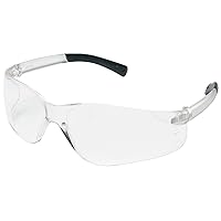 MCR Safety Glasses BK110 Clear Polycarbonate Lens with UV Protection and Scratch Resistant Coating, Soft Non-Slip Temple and Nose Piece, 1 Pair