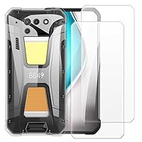 Case Cover Compatible with Unihertz Tank 2 + [2 Pack] Screen Protector Tempered Glass Film - Soft Flexible TPU Silicone for Unihertz 8849 Tank 2 (6.81 inches) (Transparent)