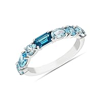 925 Sterling-Silver 7 Stone Ring Beautiful Mossanite Design Bridal Wedding Loose Gemstone Jewelry for Men Women Ring Size US 4 to 13