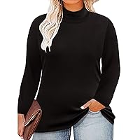 RITERA Plus Size Tops Mock Turtleneck Womens Long Sleeve Shirt Basic Layering Underwear Pullover