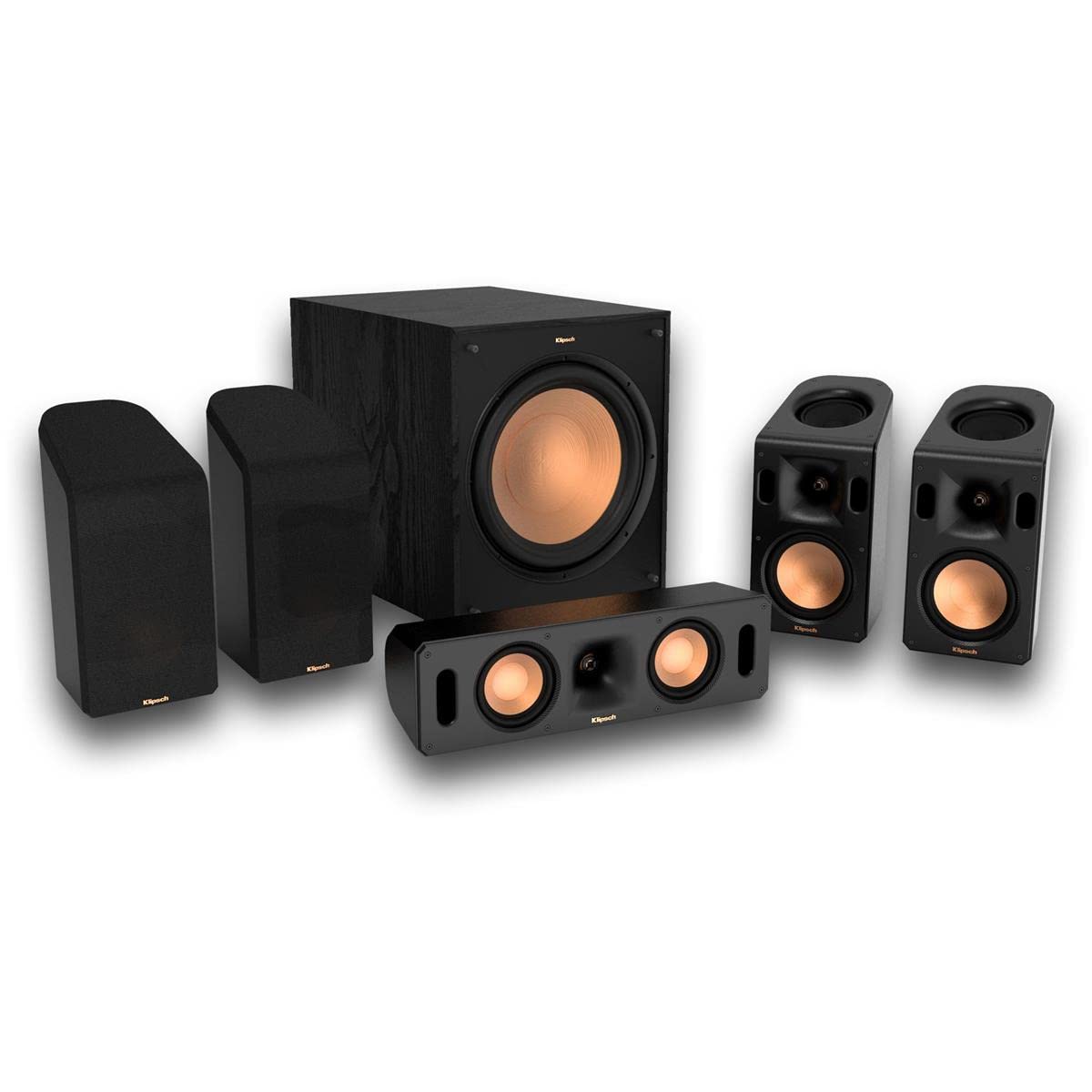 Klipsch Reference Home Theater Cinema Dolby Atmos 5.1.4 System with AVR-S970H 7.2 Receiver, Black