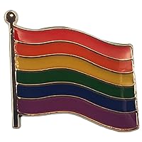 Wholesale Pack of 24 Rainbow Striped Gay Pride LBGTQ Waving Motorcycle Bike Hat Cap Lapel Pin