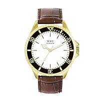 Traditional White and Gold Batons Mens Wrist Watch 42mm Case Custom Design