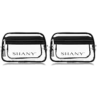 SHANY Clear Toiletry Makeup Carry-On Pouch with Zippered Compartment – Water-Resistant and Nontoxic Travel Organizer Bag (Pack of 2)