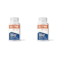 Bulletproof Zinc with Copper Capsules, 60 Count, Minerals and Antioxidant Supplement for Immunity and Mood (Pack of 2)