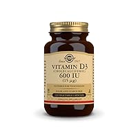 Solgar Vitamin D3 (Cholecalciferol) 15 mcg (600 IU), 120 Vegetable Capsules - Helps Maintain Healthy Bones & Teeth - Immune Support - Non-GMO, Gluten Free, Dairy Free, Kosher, Halal - 120 Servings