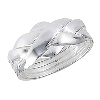 Puzzle Criss Cross Knot Ring New 925 Sterling Silver High Polish Band Sizes 6-12