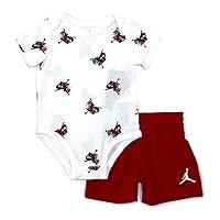 Jordan Baby Boys AOP Jumpman Classic Short Sleeve Bodysuit & Shorts 2 Piece Set
