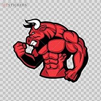 Decal Stickers Gym Bodybuilder Muscle Red Bull Motorbike Boat 3 X 2.54 in.