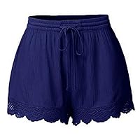 Loose Shorts Women Plus Size Cotton Shorts for Women 2 Piece Summer Outfits Linen Beach Shorts Set Linen Petite