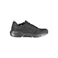Sergio Tacchini Sleek Black Lace-up Sneakers with Contrast Men's Detailing