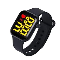 LED Electronic Watch Waterproof Sports Simple Fashion Bracelet Student worksheet Business Luminous Watch Yellow Light - Black