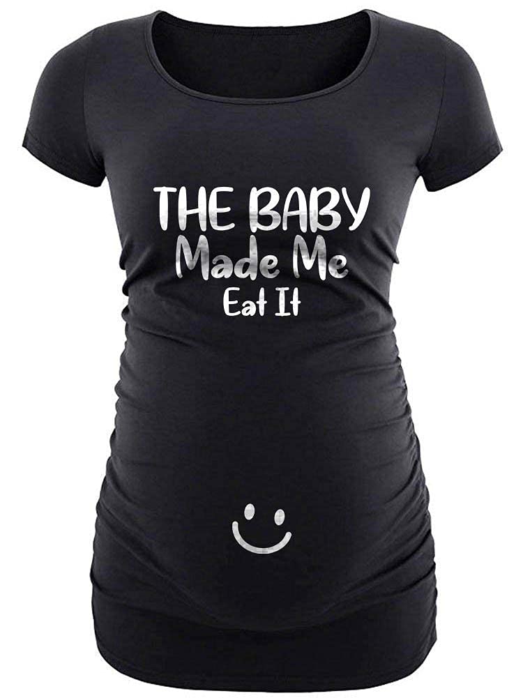 Maternity T Shirts For Women - Cute Funny Graphic Pregnancy Gifts For First Time Moms Ruched Sides Tops