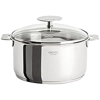 Cristel Multiply Stainless Steel 1 Quart Saucepan with Glass Lid