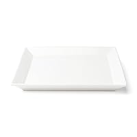 FOUNDATION Porcelain Wide Rim Plate, Square, 8.5 Inch, Set of 12, White
