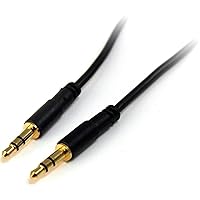StarTech.com 3.5mm Audio Cable - 10 ft - Slim - M / M - AUX Cable - Male to Male Audio Cable - AUX Cord - Headphone Cable - Auxiliary Cable (MU10MMS), Black
