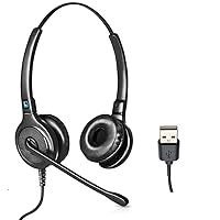 LH255 – Headsets for Call Centers – Works with All VoIP Phone Systems – Comfortable for All Day Wear – USB-A