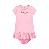 POLO RALPH LAUREN Baby Girl Logo Cotton Jersey Dress And Bloomer 2 Piece Set