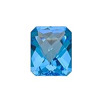 8.80 Cts of 13x11 mm AA Emerald Loose Swiss Blue Topaz (1 pc) Gemstone