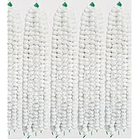 20 Piece White Artificial Marigold Flower Garlands 5 Feet Long Each for Indian Weddings Theme Decorations Home Decoration Photo Prop Diwali Indian Festival