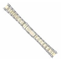 Ewatchparts 18K/SS OYSTER WATCH BAND STRAP COMPATIBLE WITH ROLEX SUBMARINER GOLD BUCKLE WITH SOLID ENDS